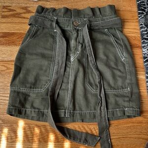 Free People army green mini skirt
